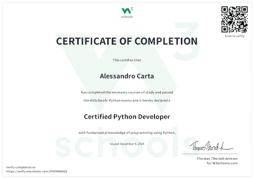 Certified Python developer
