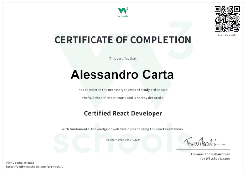 Certified React Developer